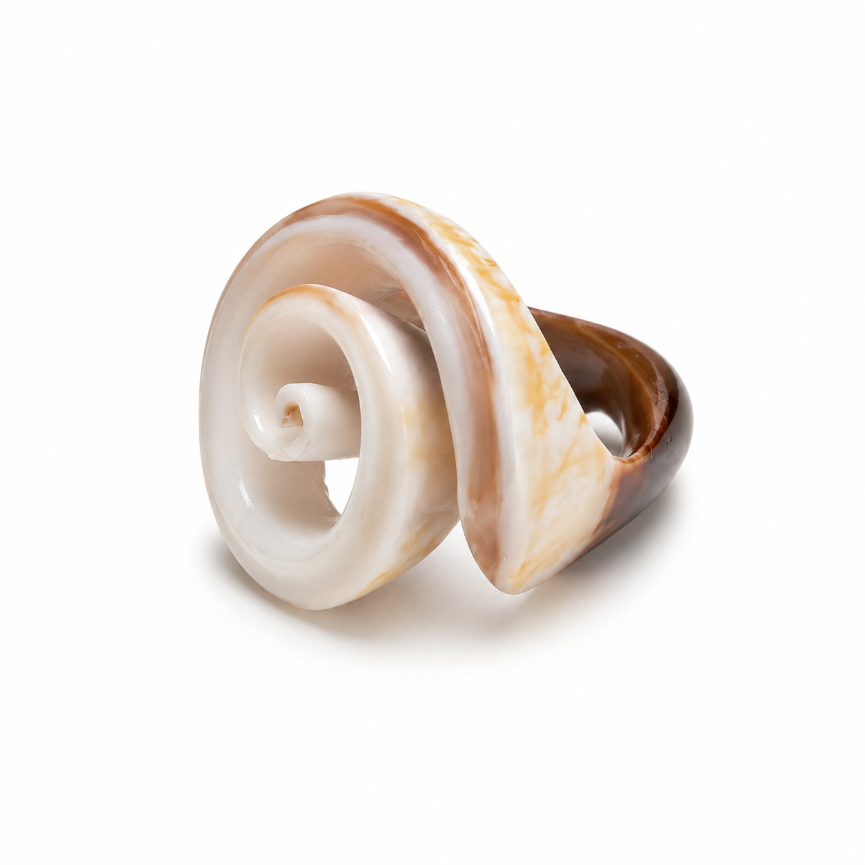 Spiral Bone Shell Ring